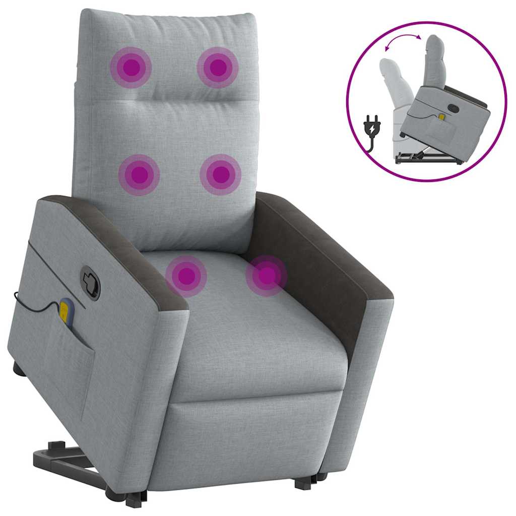 Fauteuil de massage inclinable Gris clair Tissu - XIOS