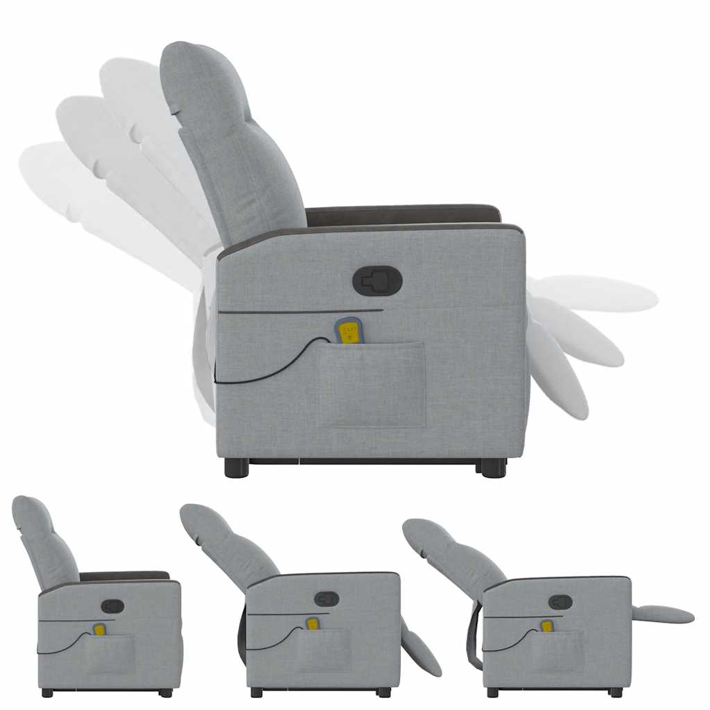 Fauteuil de massage inclinable Gris clair Tissu - XIOS