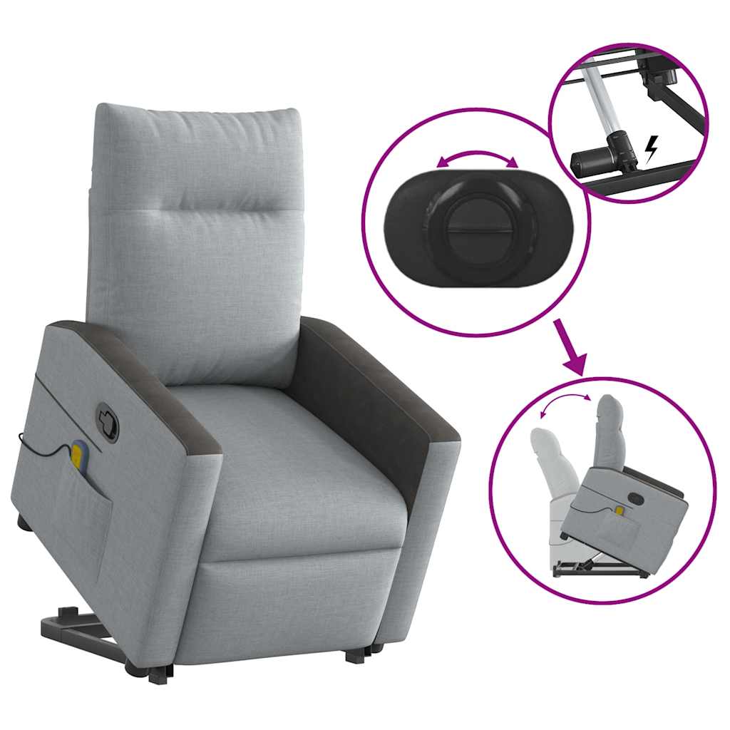 Fauteuil de massage inclinable Gris clair Tissu - XIOS