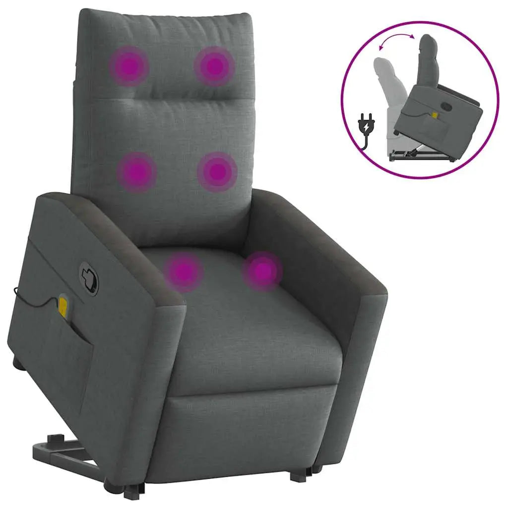 Fauteuil de massage inclinable Gris foncé Tissu - XIOS