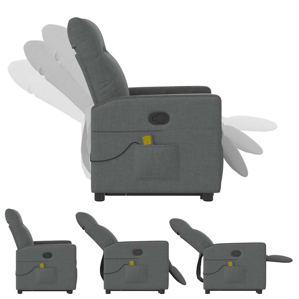 Fauteuil de massage inclinable Gris foncé Tissu - XIOS