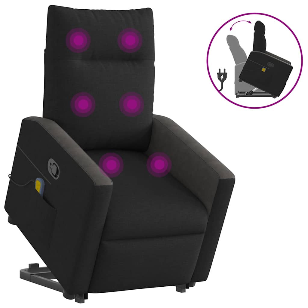 Fauteuil de massage inclinable Noir Tissu - XIOS