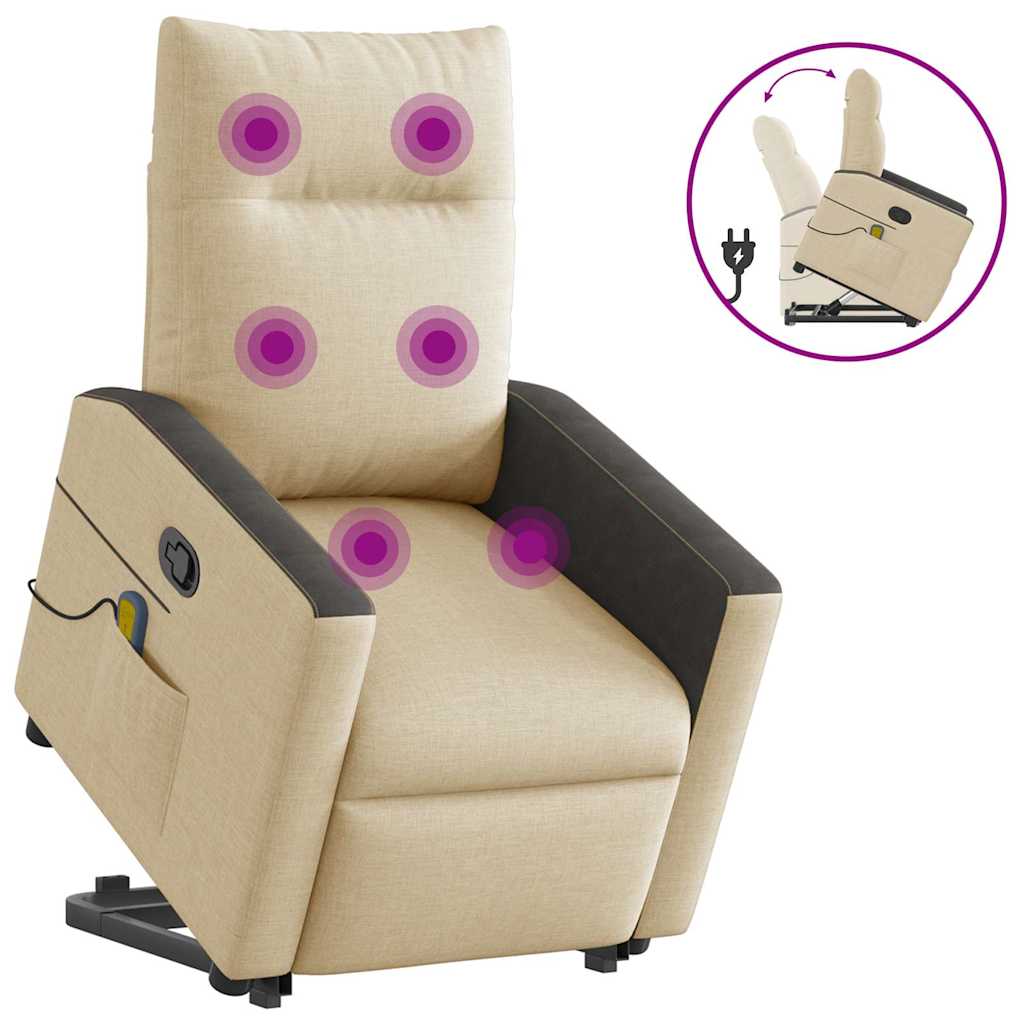 Fauteuil inclinable de massage Crème Tissu - XIOS