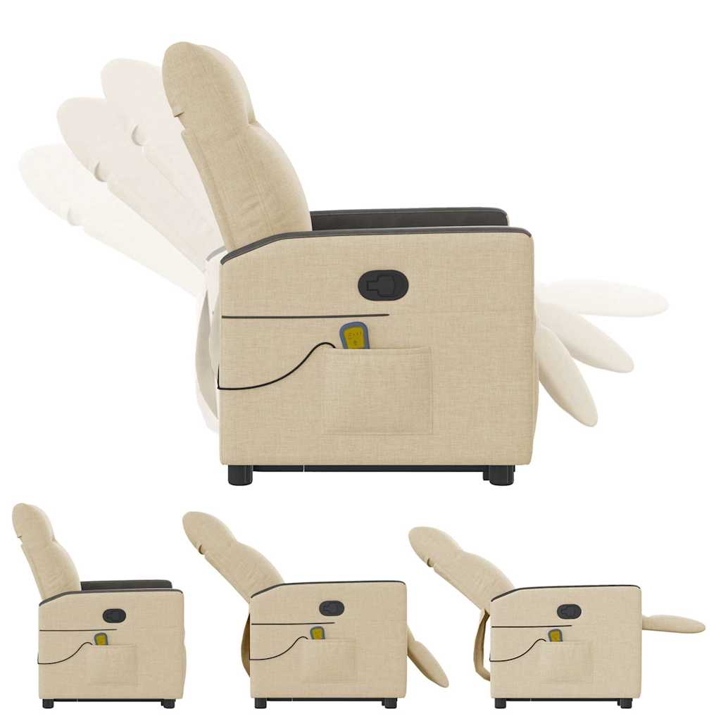 Fauteuil inclinable de massage Crème Tissu - XIOS