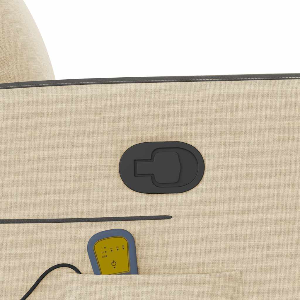 Fauteuil inclinable de massage Crème Tissu
