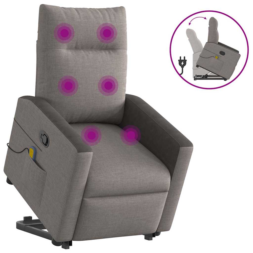 Fauteuil inclinable de massage Taupe Tissu - XIOS