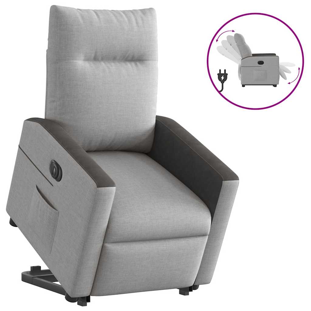 Fauteuil inclinable électrique gris nuage tissu - XIOS