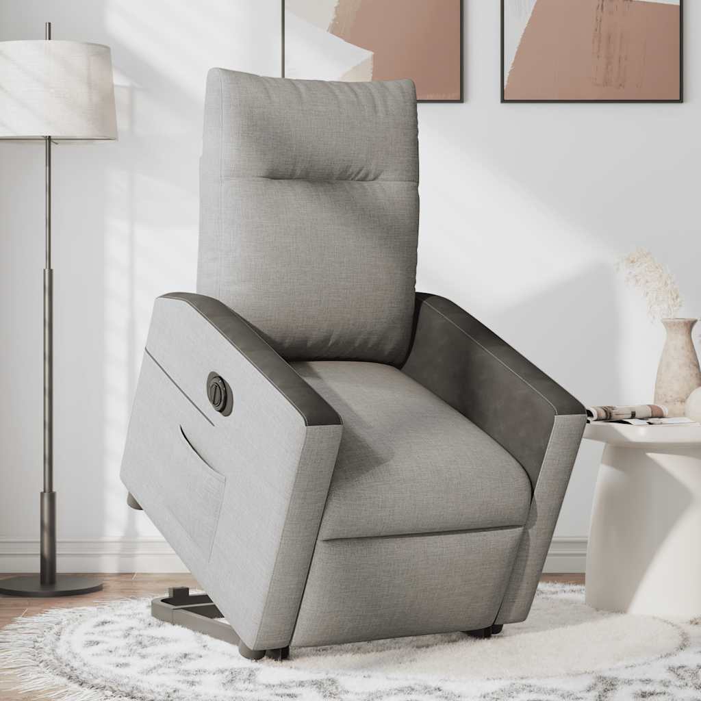 Fauteuil inclinable électrique gris nuage tissu - XIOS