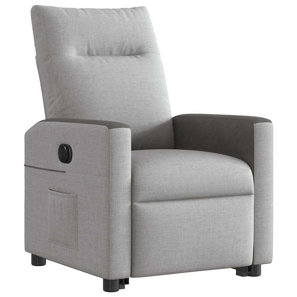 Fauteuil inclinable électrique gris nuage tissu - XIOS