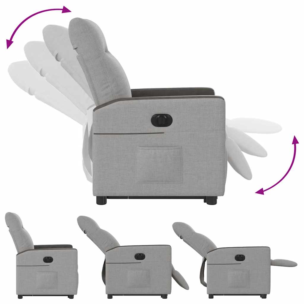 Fauteuil inclinable électrique gris nuage tissu