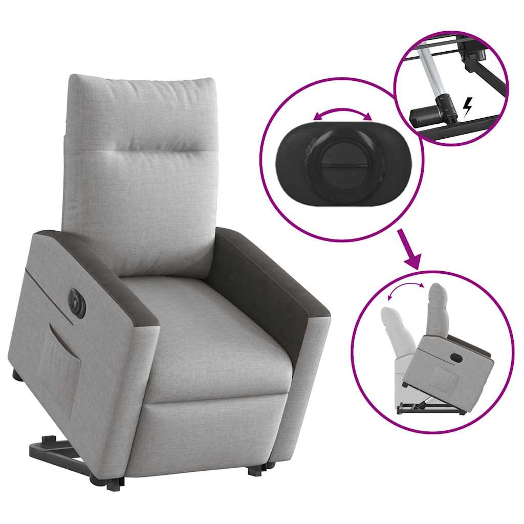 Fauteuil inclinable électrique gris nuage tissu - XIOS
