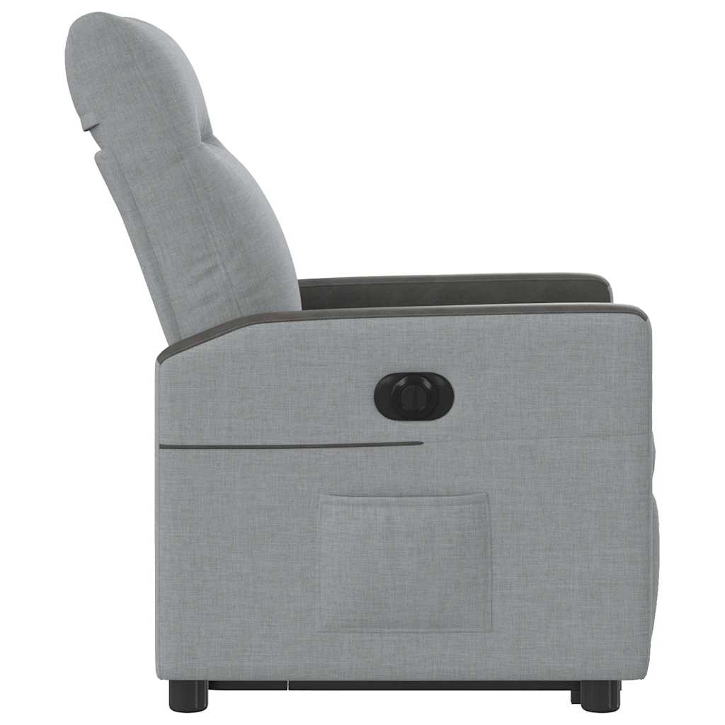 Fauteuil inclinable électrique gris clair tissu - XIOS