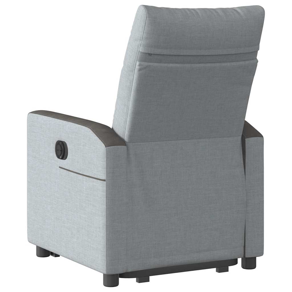 Fauteuil inclinable électrique gris clair tissu - XIOS