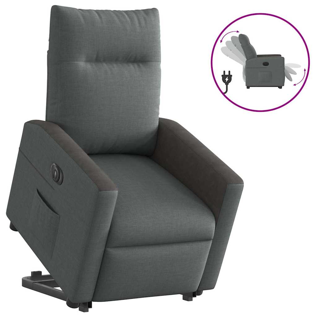 Fauteuil inclinable électrique gris foncé tissu - XIOS
