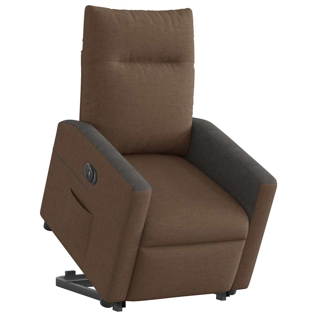 Fauteuil inclinable électrique marron tissu - XIOS