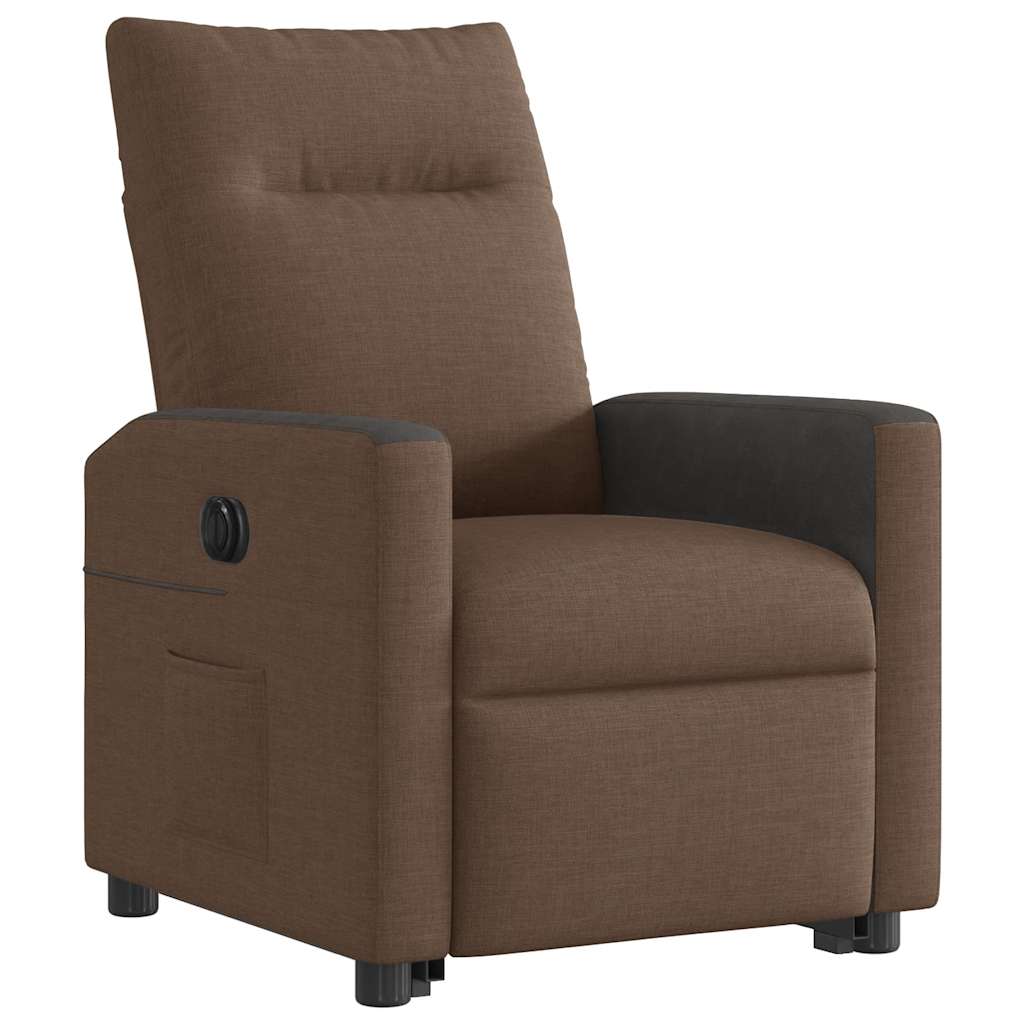 Fauteuil inclinable électrique marron tissu - XIOS