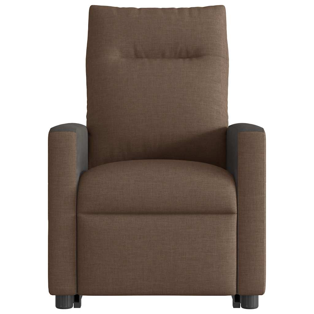 Fauteuil inclinable électrique marron tissu - XIOS