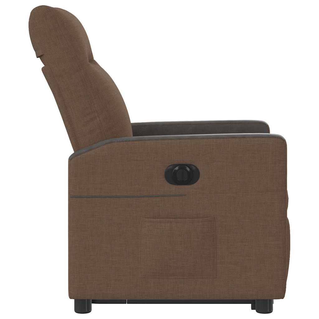 Fauteuil inclinable électrique marron tissu - XIOS