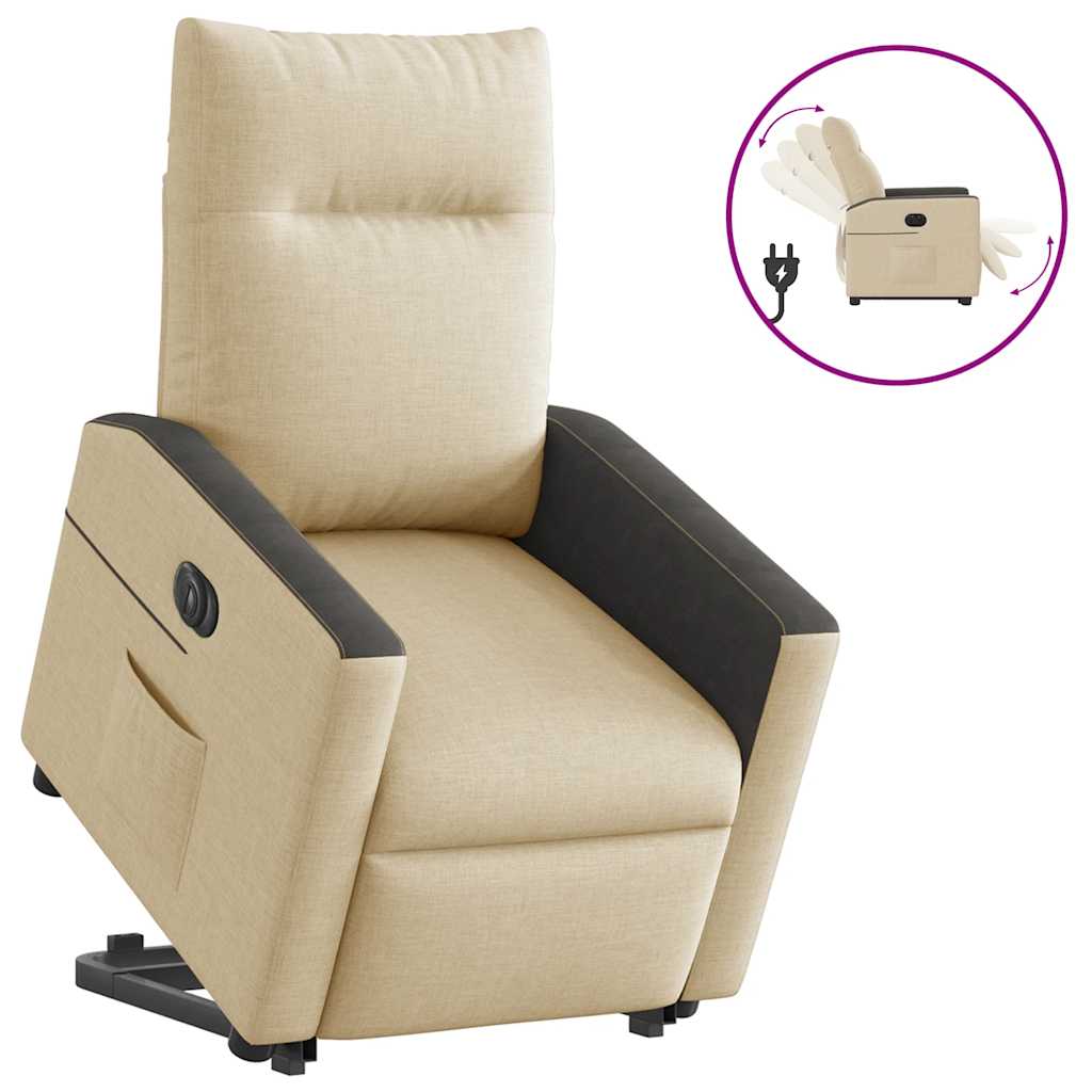Fauteuil inclinable électrique crème tissu - XIOS