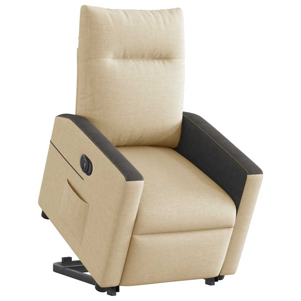Fauteuil inclinable électrique crème tissu - XIOS