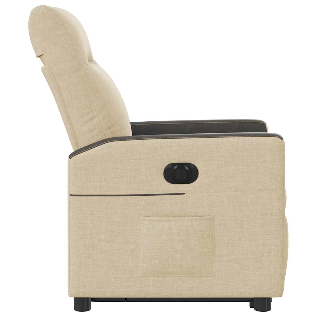 Fauteuil inclinable électrique crème tissu - XIOS