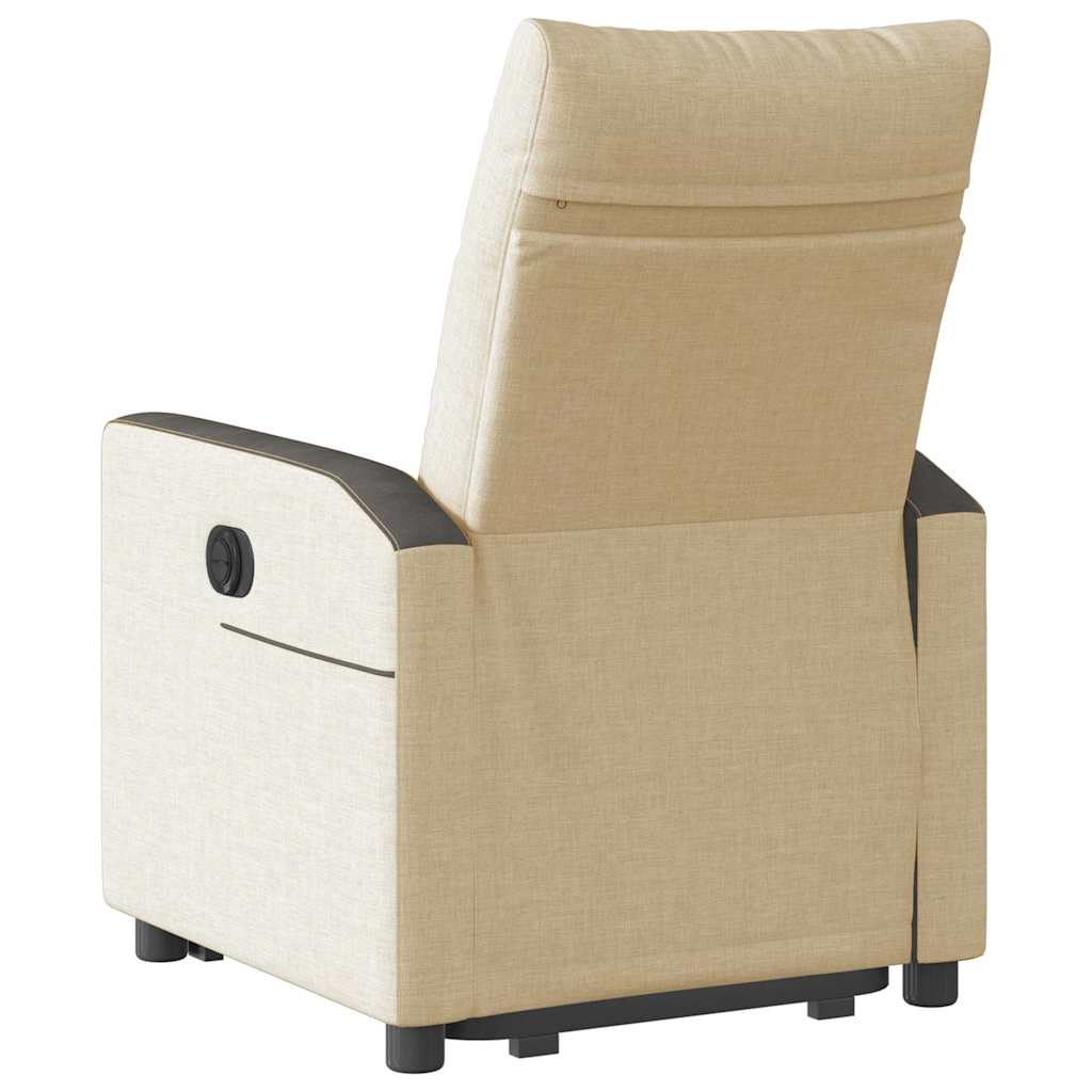 Fauteuil inclinable électrique crème tissu
