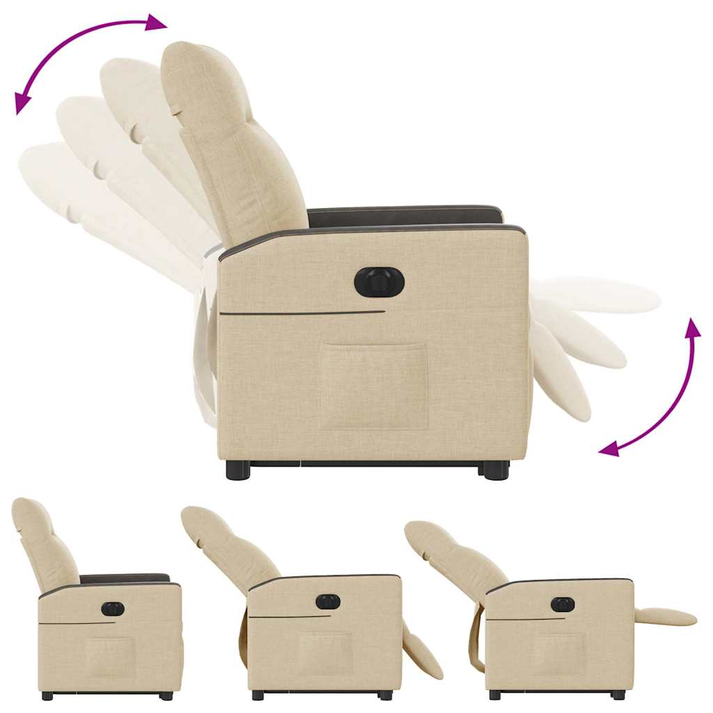 Fauteuil inclinable électrique crème tissu - XIOS