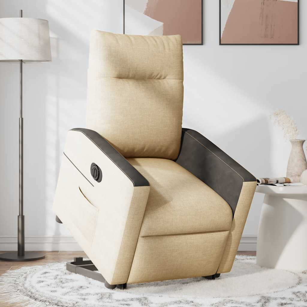 Fauteuil inclinable électrique crème tissu - XIOS