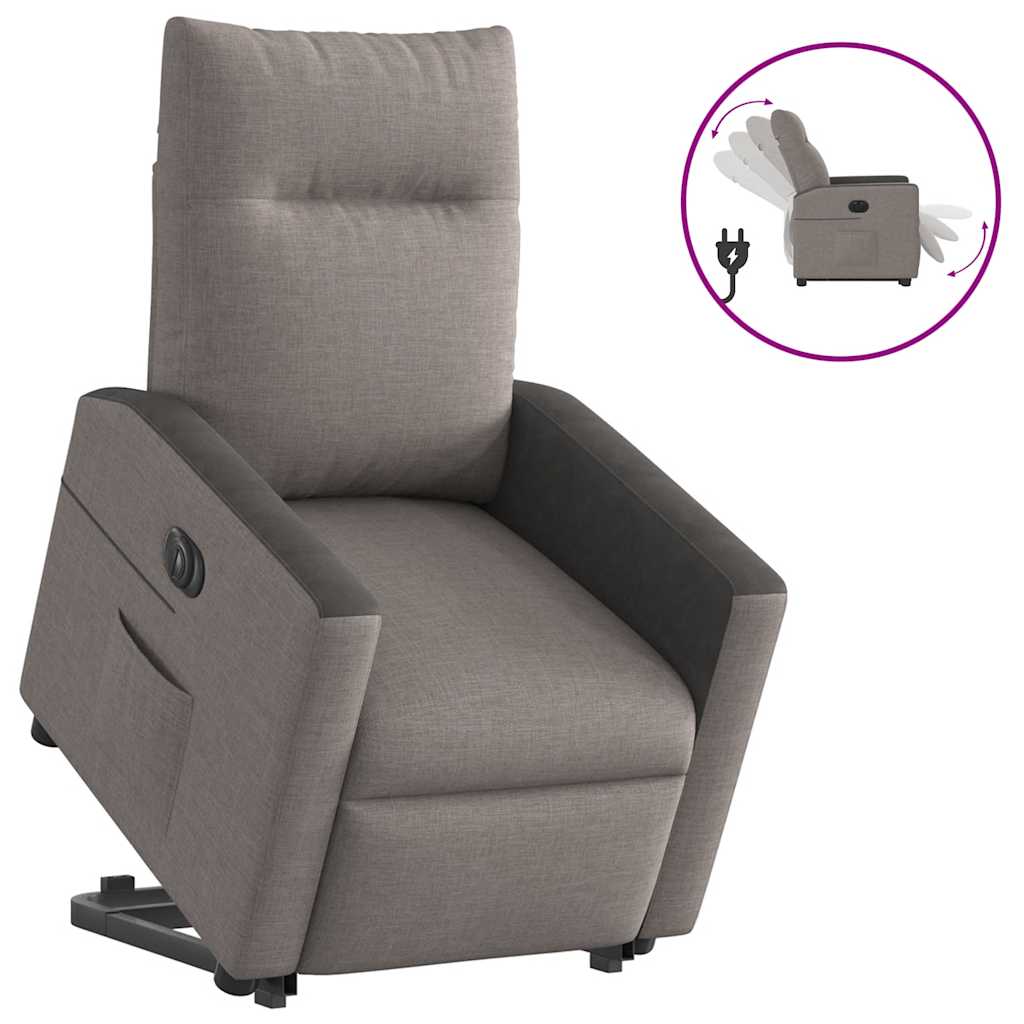 Fauteuil inclinable électrique taupe tissu - XIOS