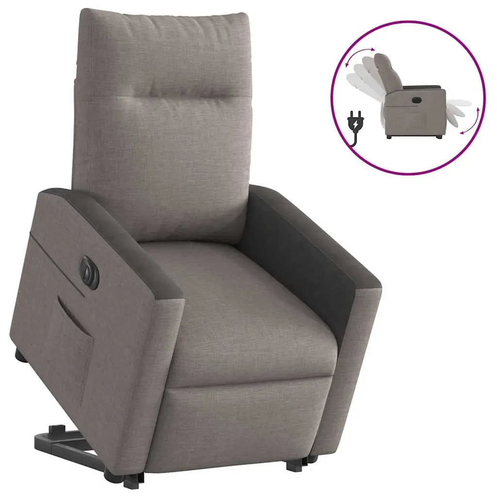 Fauteuil inclinable électrique taupe tissu - XIOS