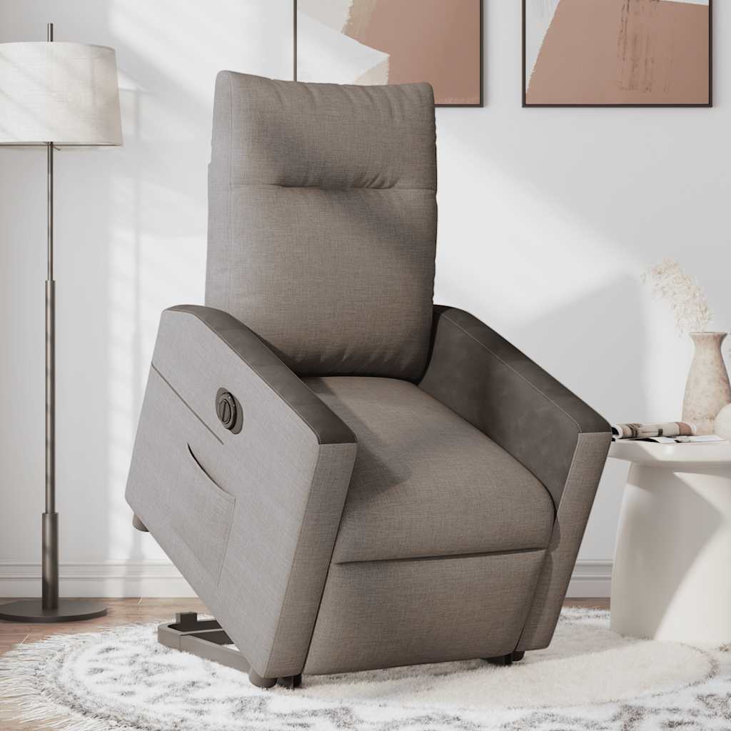 Fauteuil inclinable électrique taupe tissu - XIOS
