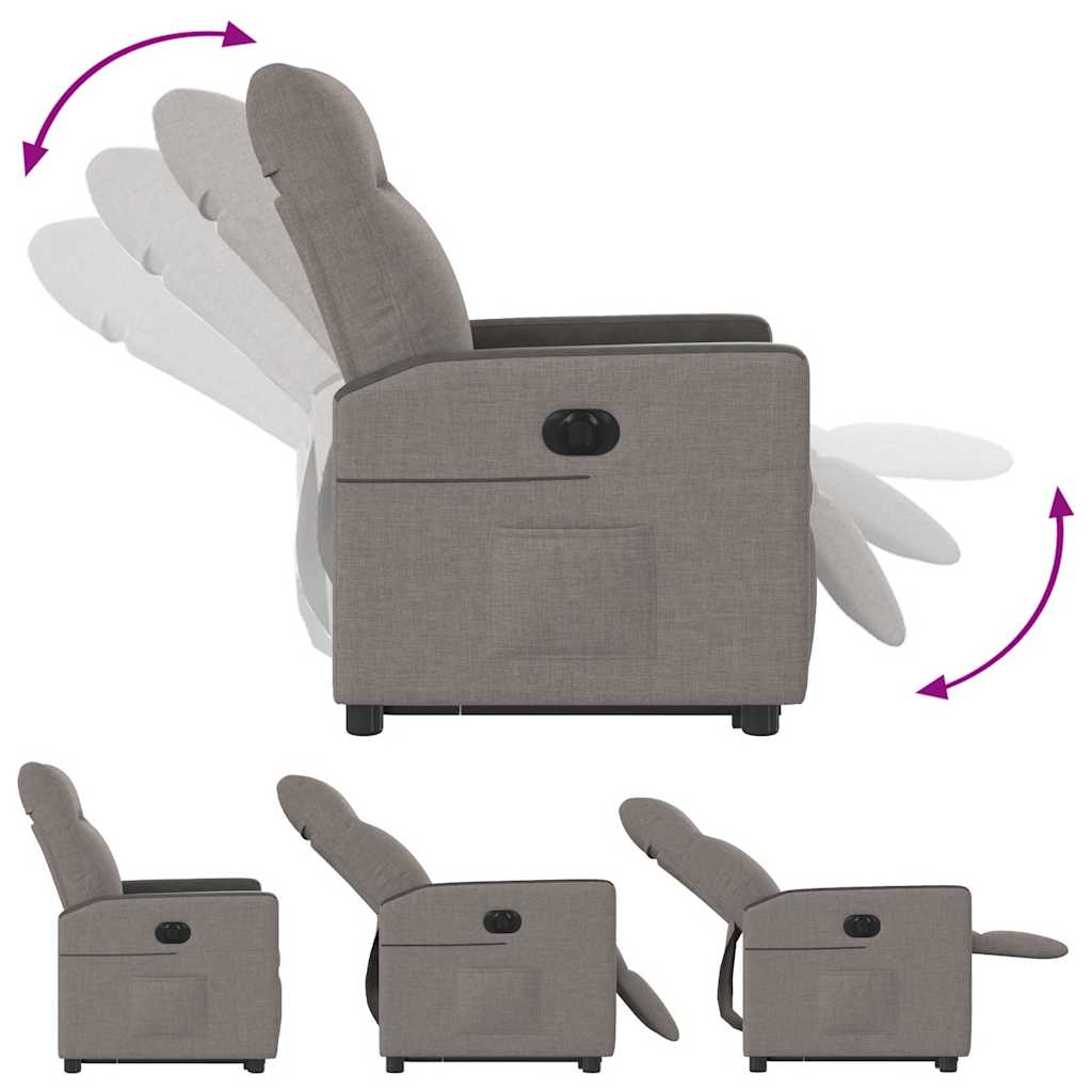 Fauteuil inclinable électrique taupe tissu - XIOS