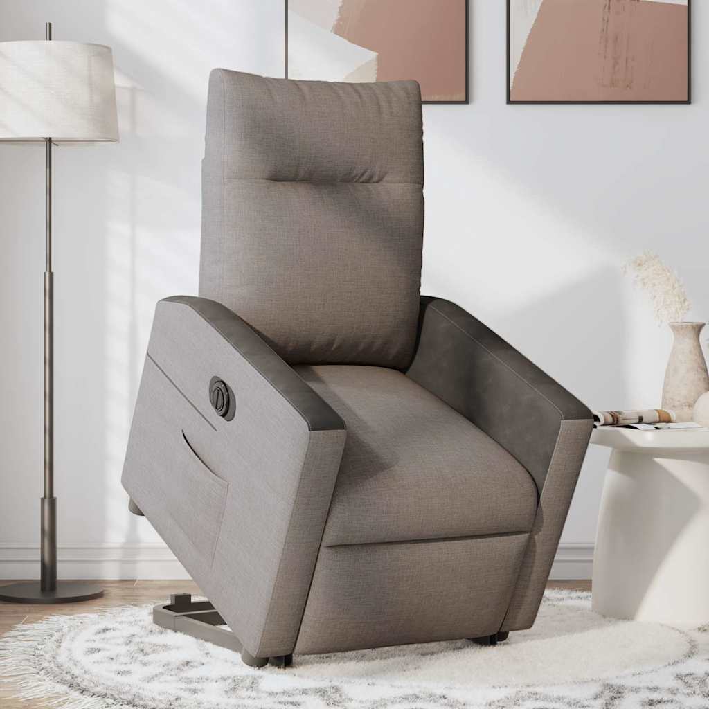 Fauteuil inclinable électrique taupe tissu