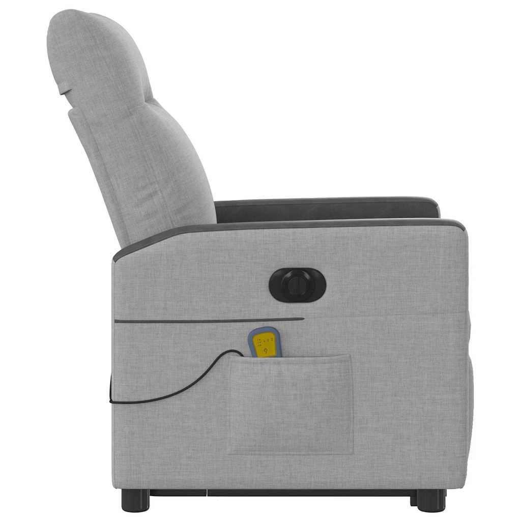 Fauteuil inclinable de massage électrique gris nuage tissu - XIOS