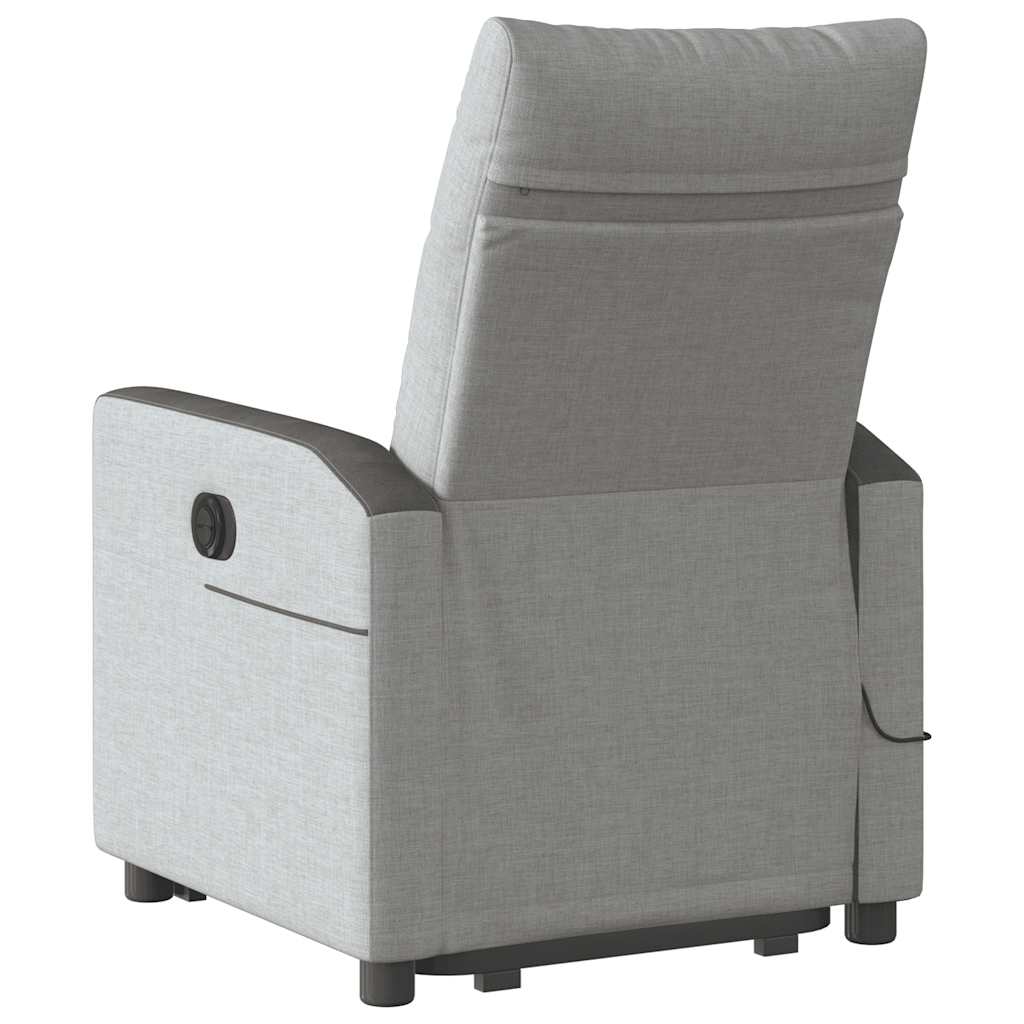 Fauteuil inclinable de massage électrique gris nuage tissu - XIOS