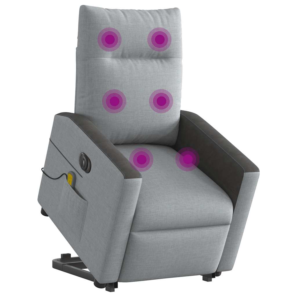 Fauteuil inclinable de massage électrique Gris clair Tissu - XIOS