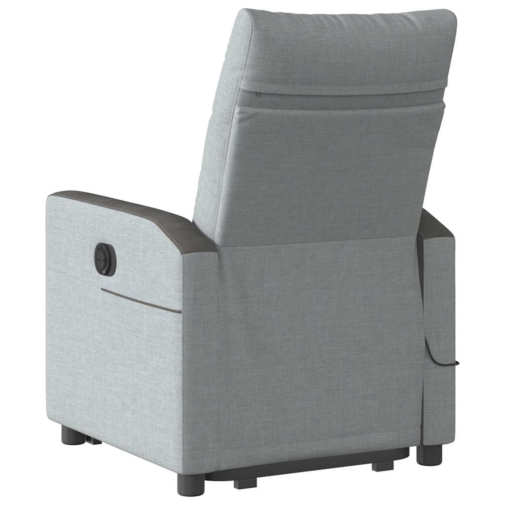 Fauteuil inclinable de massage électrique Gris clair Tissu