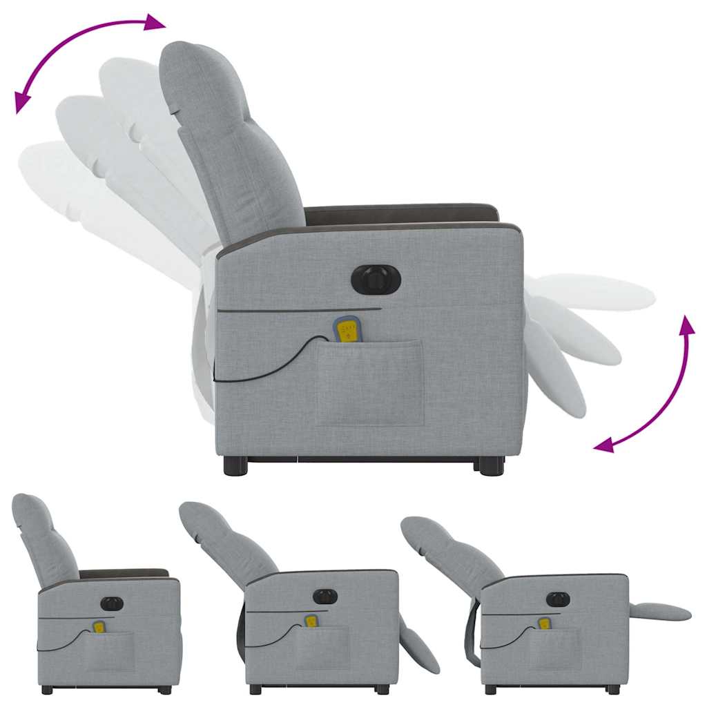 Fauteuil inclinable de massage électrique Gris clair Tissu - XIOS