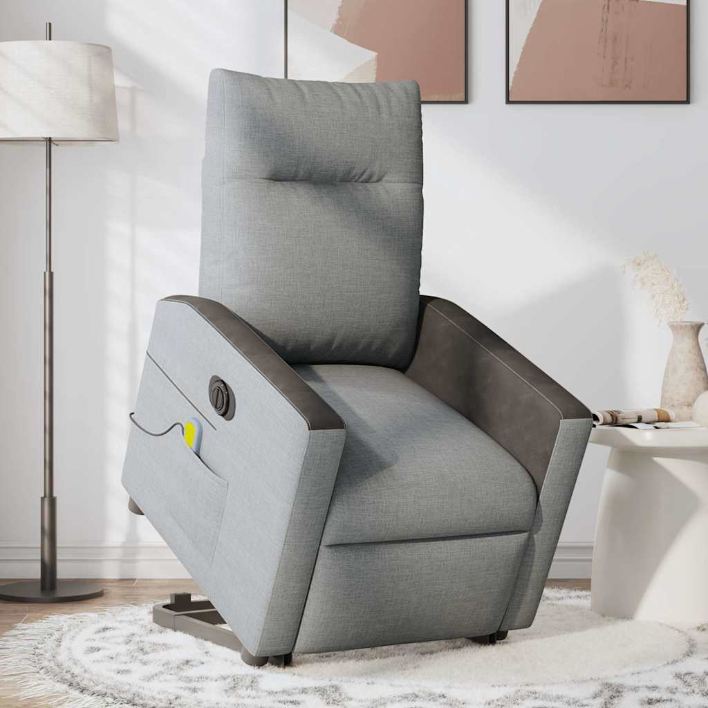 Fauteuil inclinable de massage électrique Gris clair Tissu - XIOS