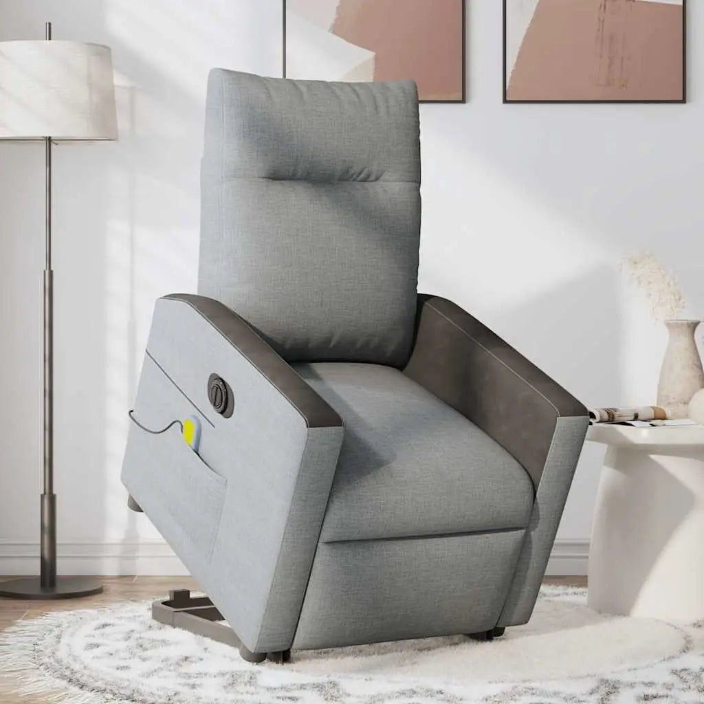 Fauteuil inclinable de massage électrique Gris clair Tissu - XIOS