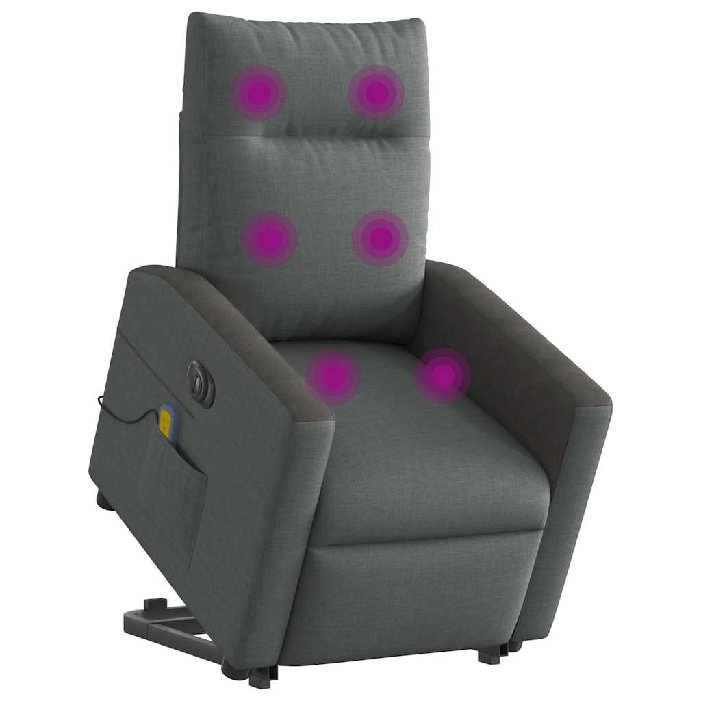 Fauteuil inclinable de massage électrique Gris foncé Tissu - XIOS