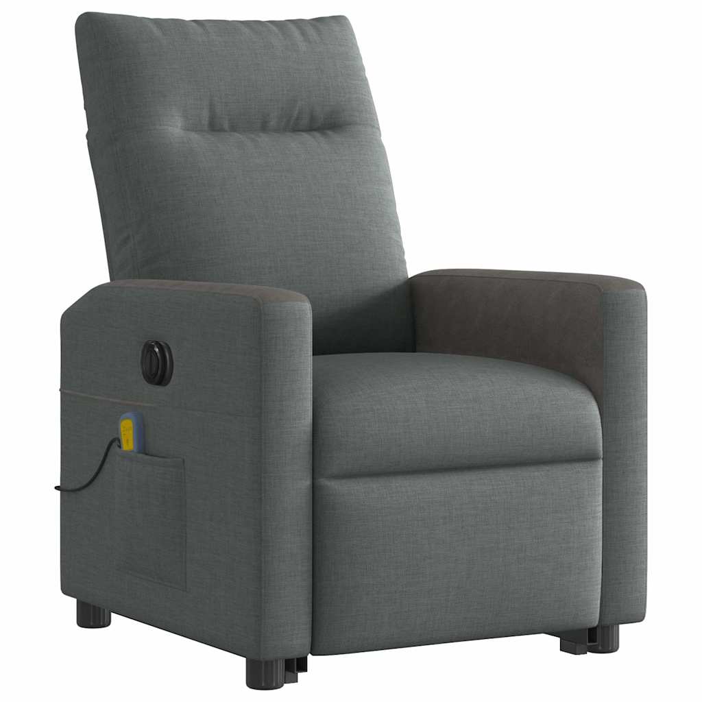 Fauteuil inclinable de massage électrique Gris foncé Tissu - XIOS