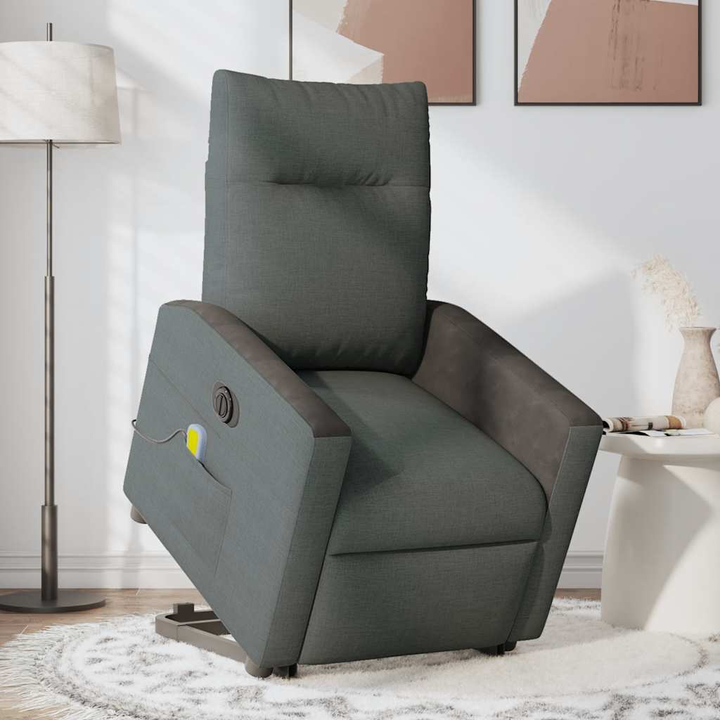 Fauteuil inclinable de massage électrique Gris foncé Tissu - XIOS