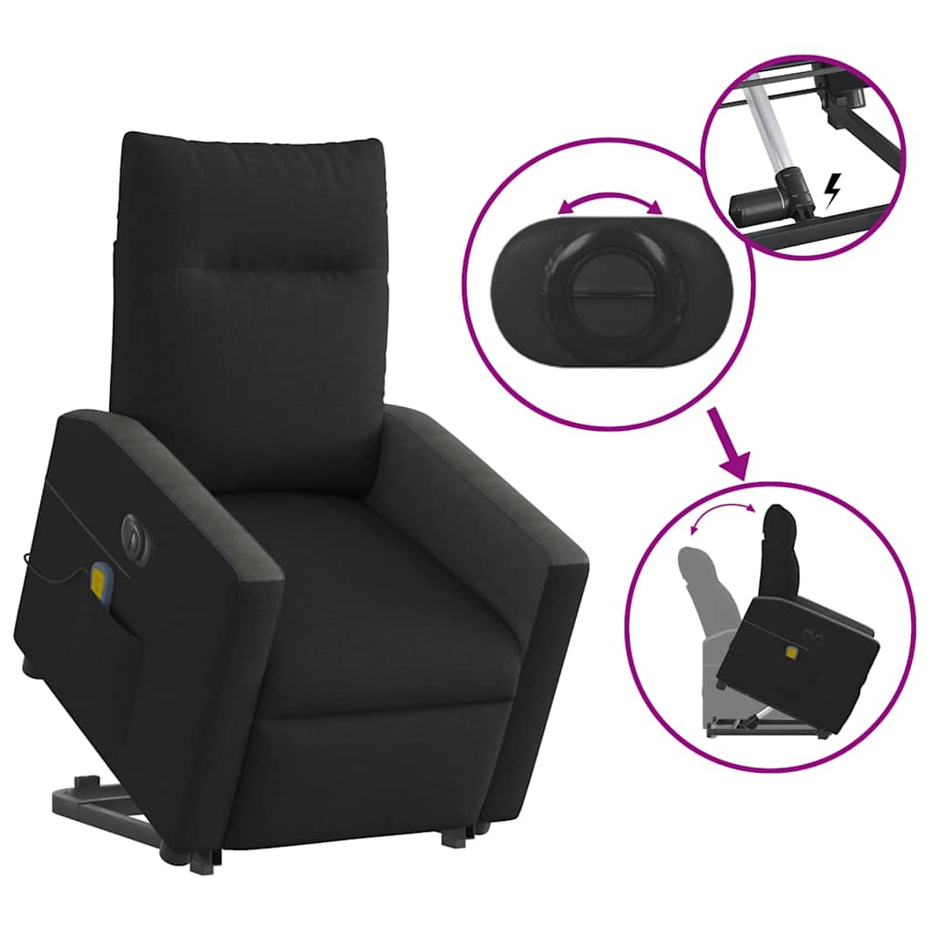 Fauteuil inclinable de massage électrique Noir Tissu - XIOS