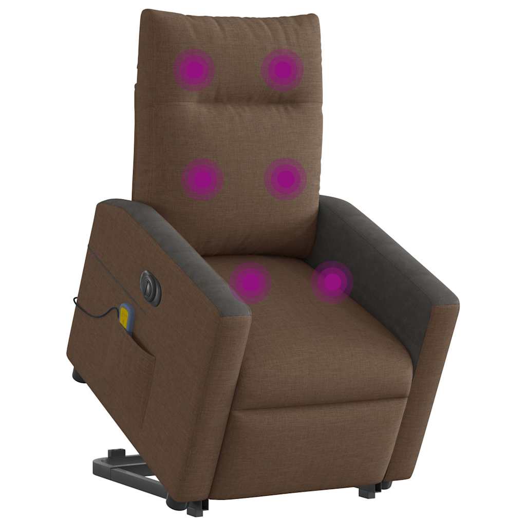 Fauteuil inclinable de massage électrique Marron Tissu - XIOS