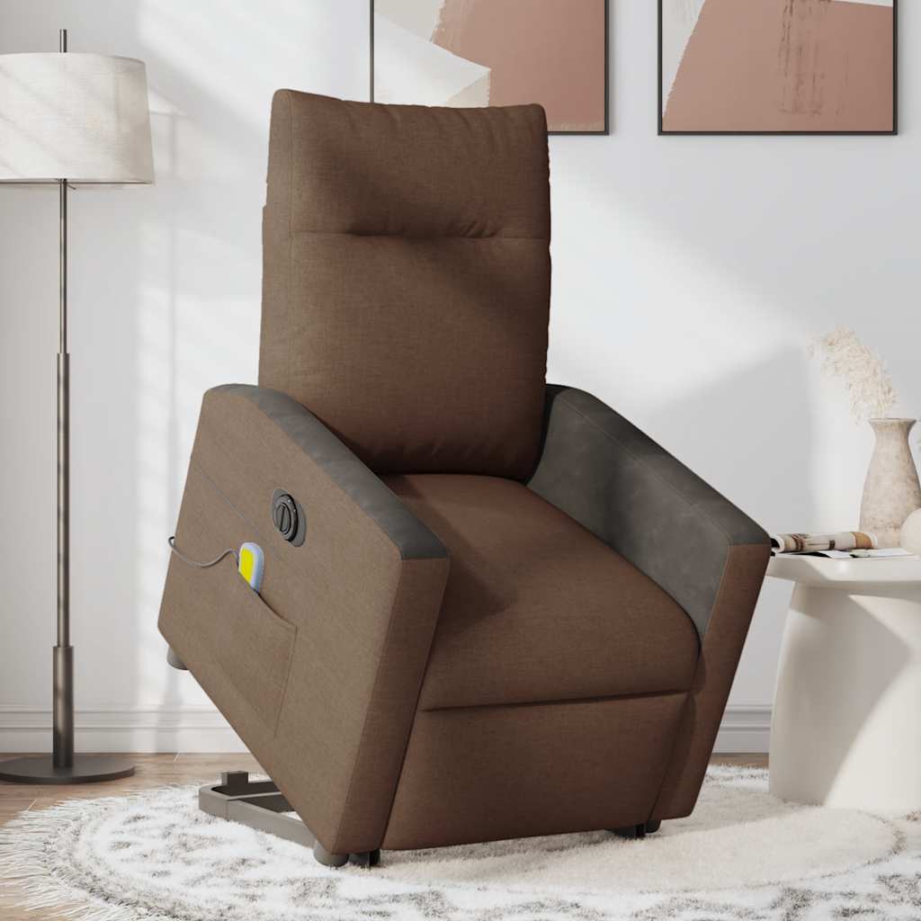 Fauteuil inclinable de massage électrique Marron Tissu - XIOS