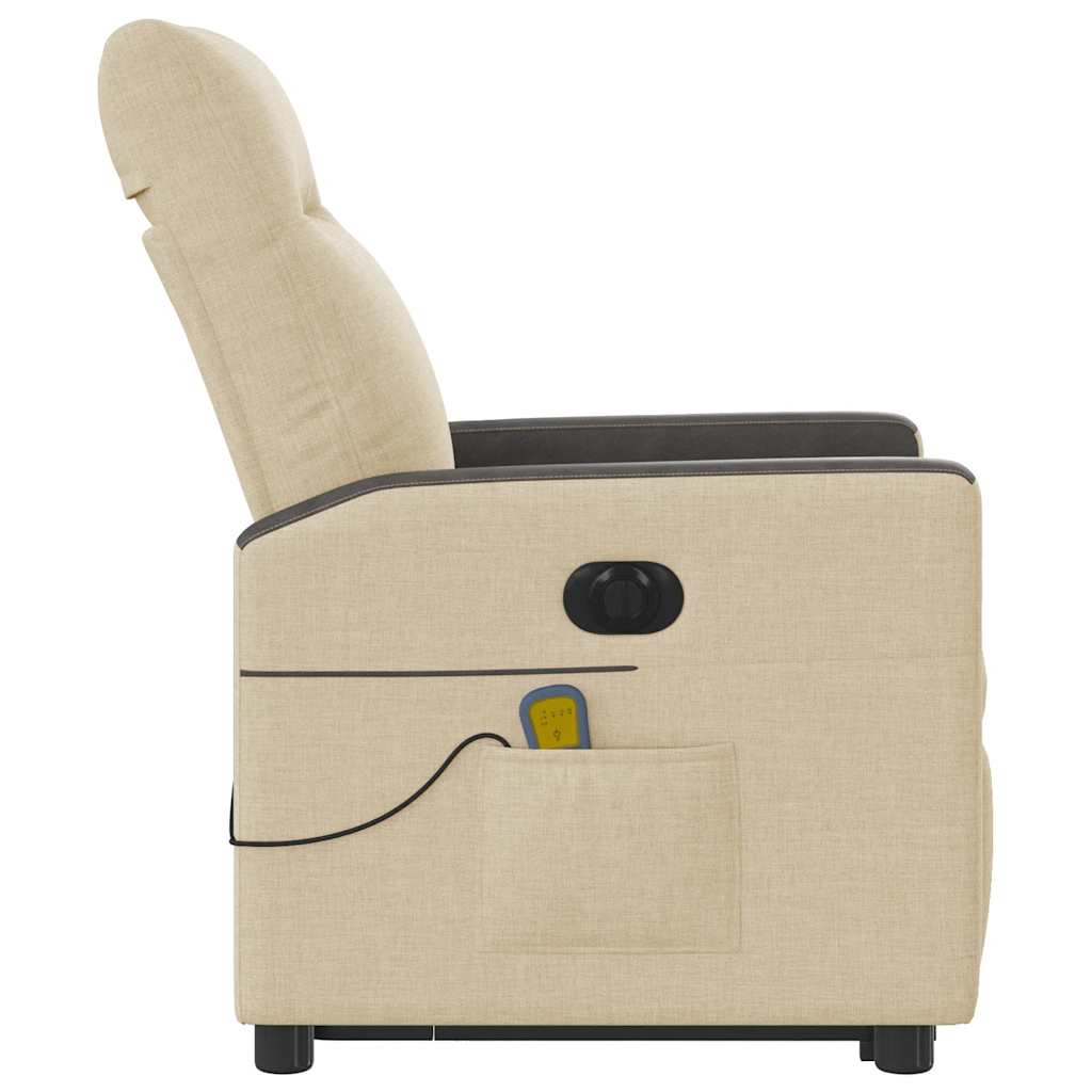 Fauteuil inclinable de massage électrique Crème Tissu - XIOS