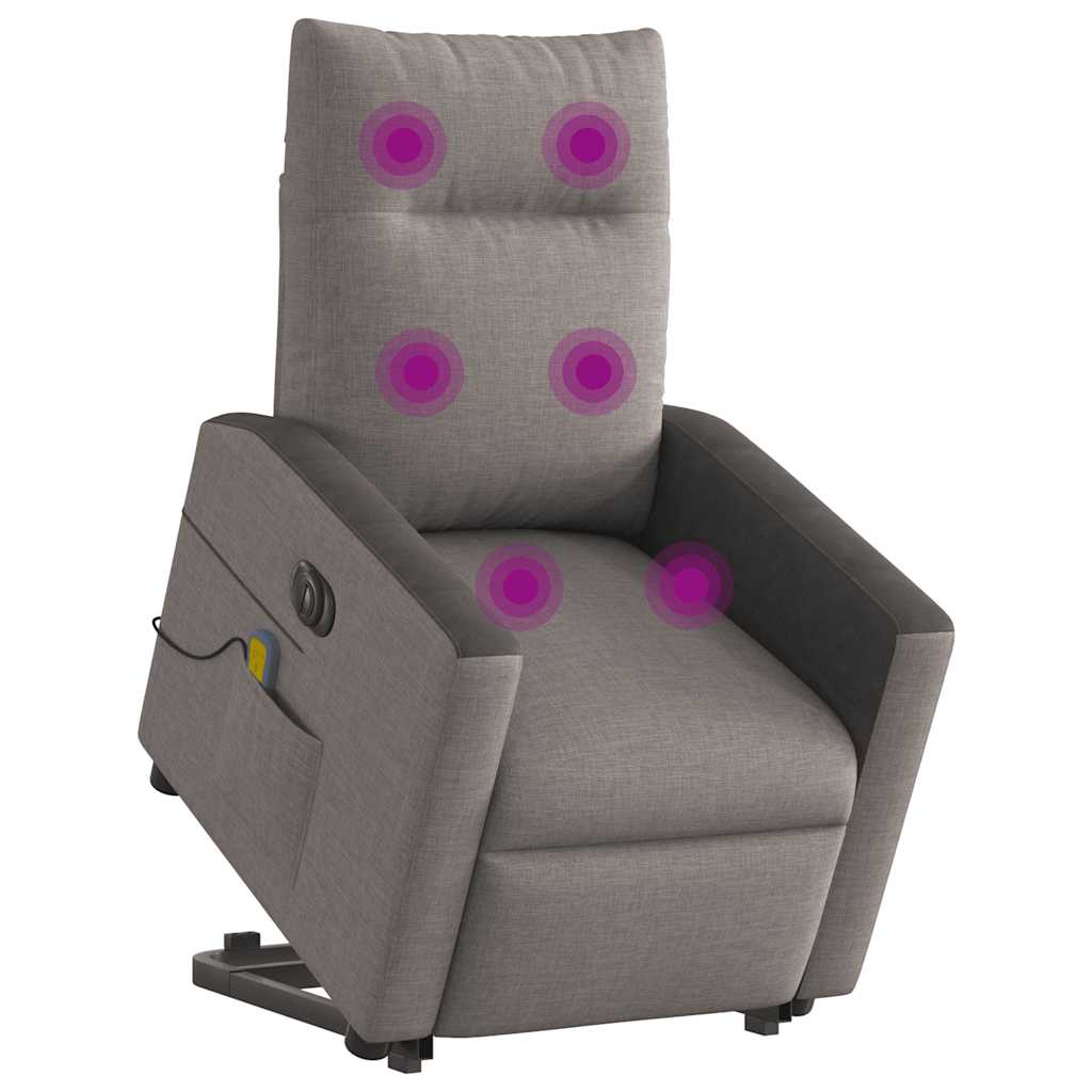 Fauteuil inclinable de massage électrique Taupe Tissu - XIOS