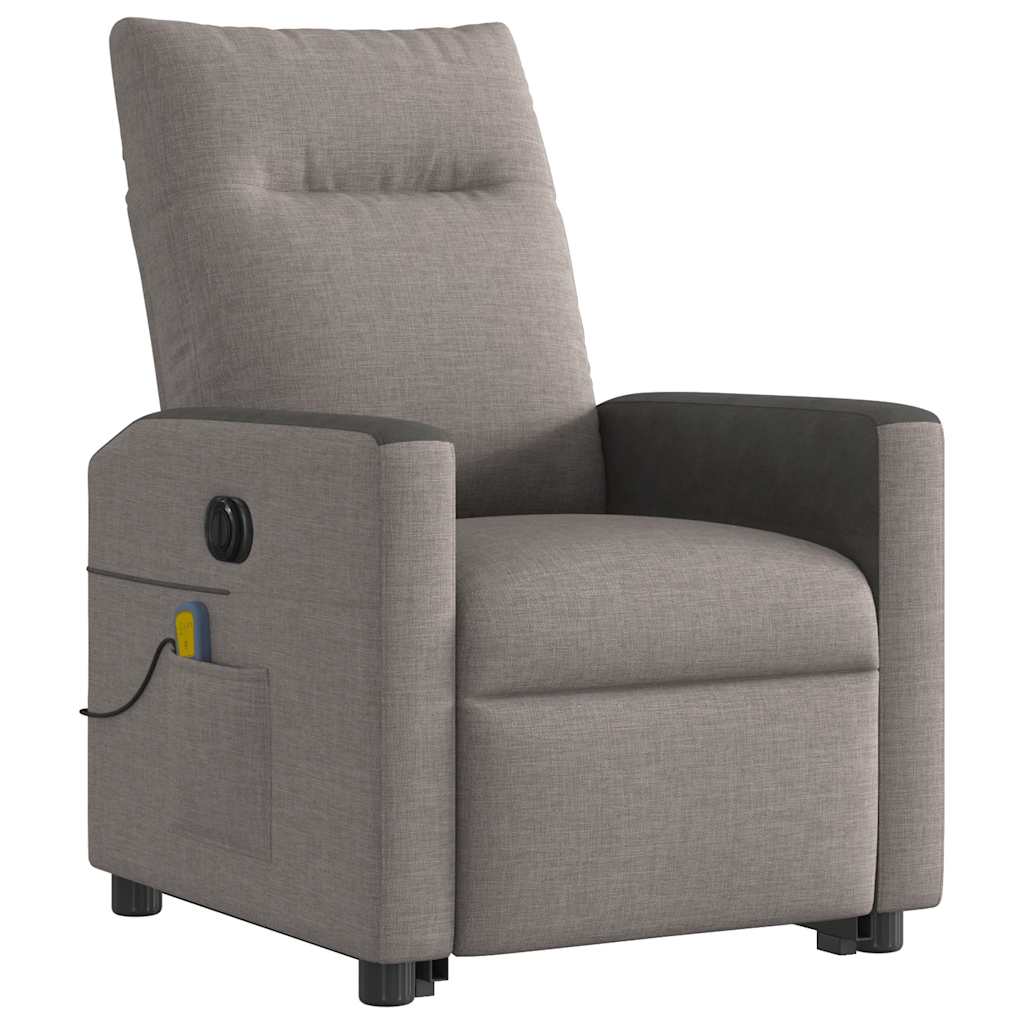 Fauteuil inclinable de massage électrique Taupe Tissu - XIOS