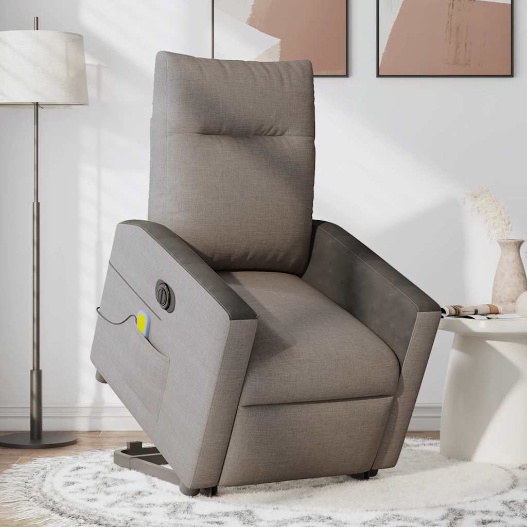 Fauteuil inclinable de massage électrique Taupe Tissu - XIOS